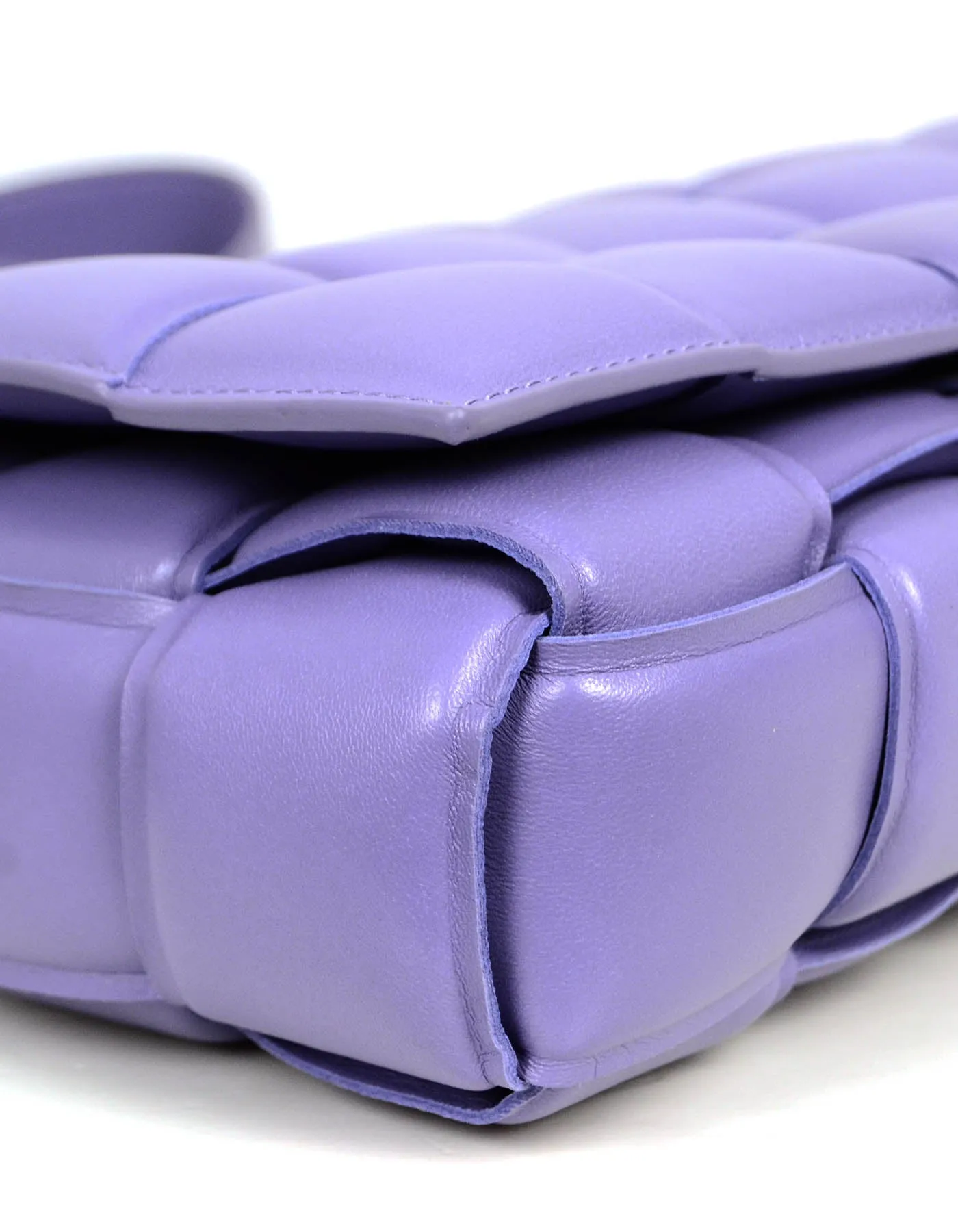 Bottega Veneta Lavender Maxi Intrecciato Leather Padded Cassette Bag