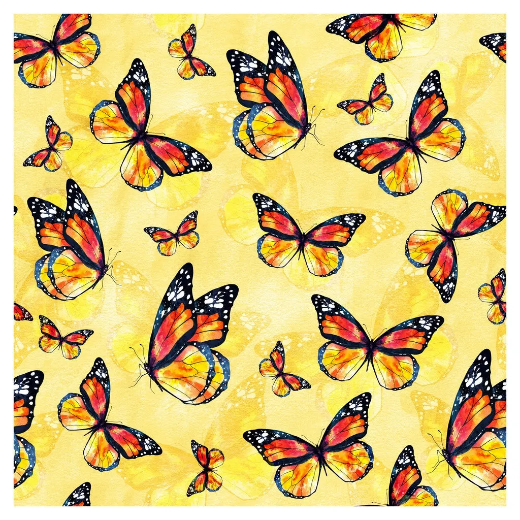 Butterfly Flowers Adhesive Vinyl Sheet