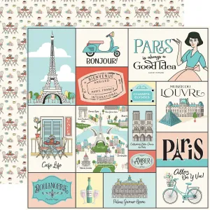 Carta Bella - Paris - 12x12 Single Sheets - Journaling Cards