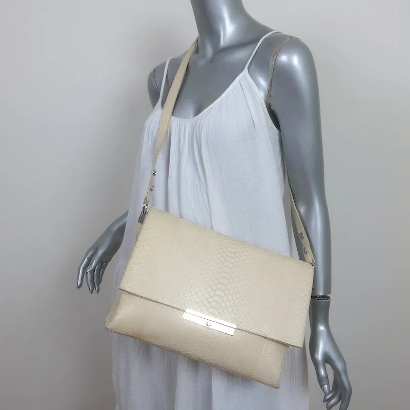 Celine Blade Shoulder Bag Cream Snakeskin Medium Crossbody