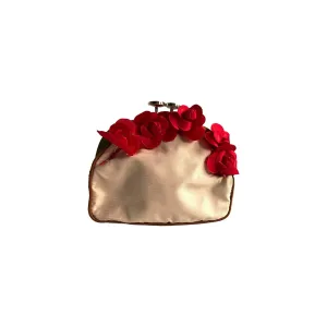 Celine Cream Mini Floral Clutch