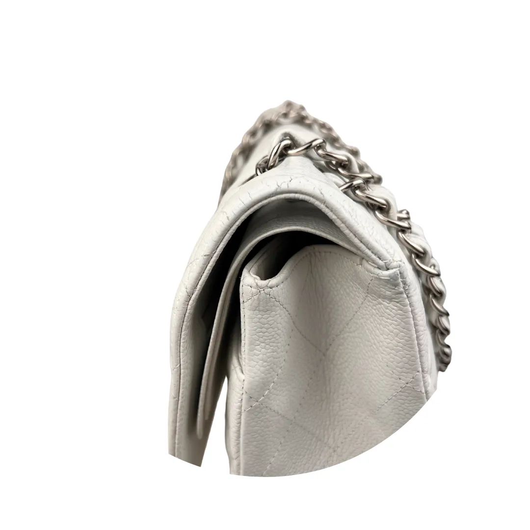 Chanel White Caviar Classic Maxi Double Flap