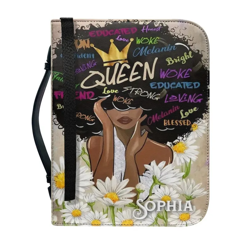 Christianartbag Bible Cover, Black Queen Love Strong Bible Cover, Personalized Bible Cover, Bible Cover For Women, Christian Gifts, CAB06060124.