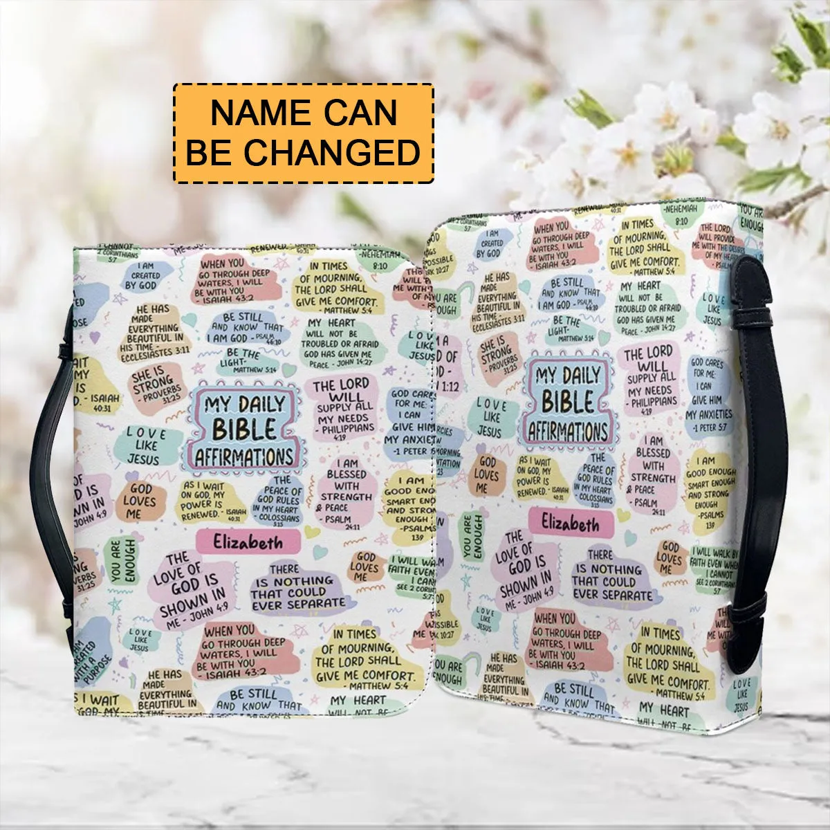 Christianartbag Bible Cover, Daily Affirmation Bible Cover - Personalized Scripture Encouragement, CABBBCV02150823.