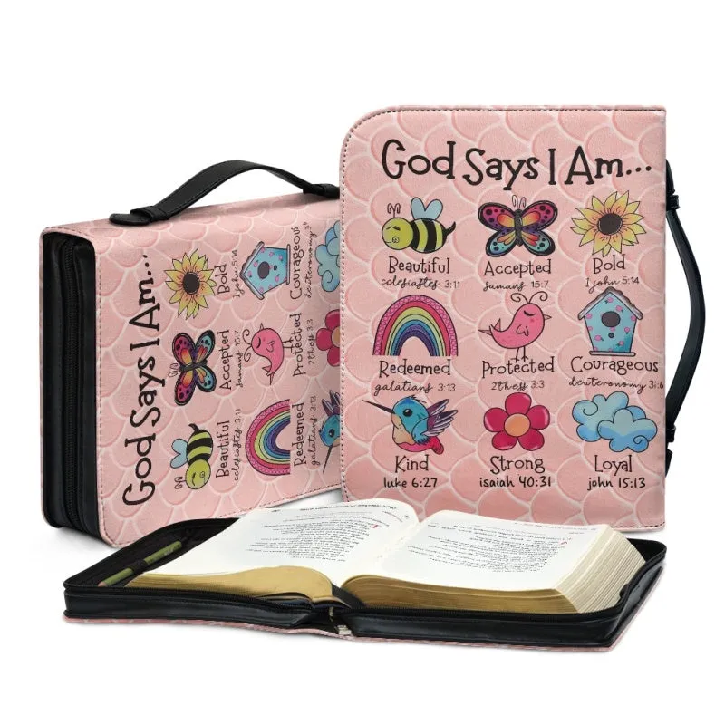 Christianartbag Bible Cover, God Says You Are Bible Cover, Personalized Bible Cover, Cute Pink Bible Cover, Bible Cover For Kids, Christian Gifts, CAB02271123.