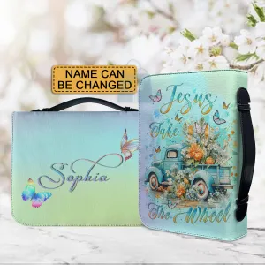 Christianartbag Bible Cover, jesus Take The Wheel Bible Cover, Personalized Bible Cover, Car Flower Bible Cover, Christian Gifts, CAB06090124.