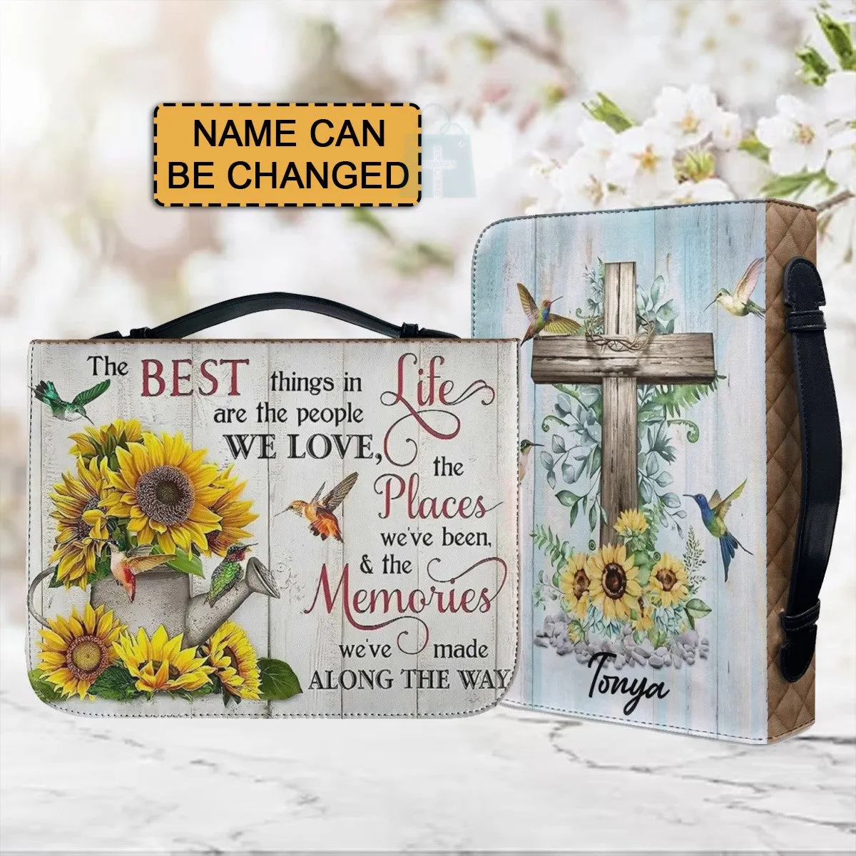 Christianartbag Bible Cover, Sunflower Bible Cover, Personalized Bible Cover, Sunflower Cross Bible Cover, Christian Gifts, CAB05171123.