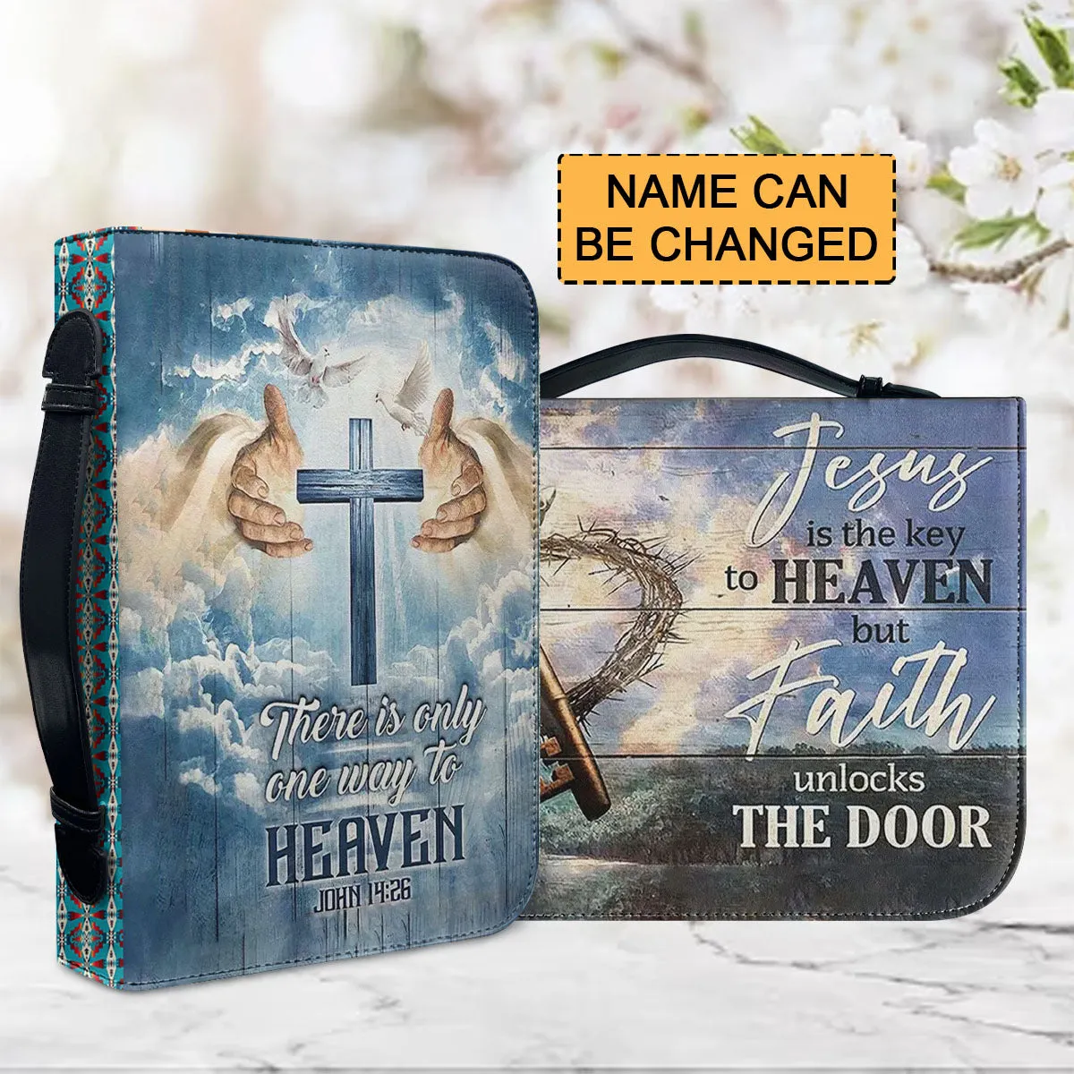 Christianartbag Bible Cover, There Is Only One Way To Heaven John 14:26 Personalized Bible Cover, Personalized Bible Cover, Purple Bible Cover, Christmas Gift, CABBBCV03260923.
