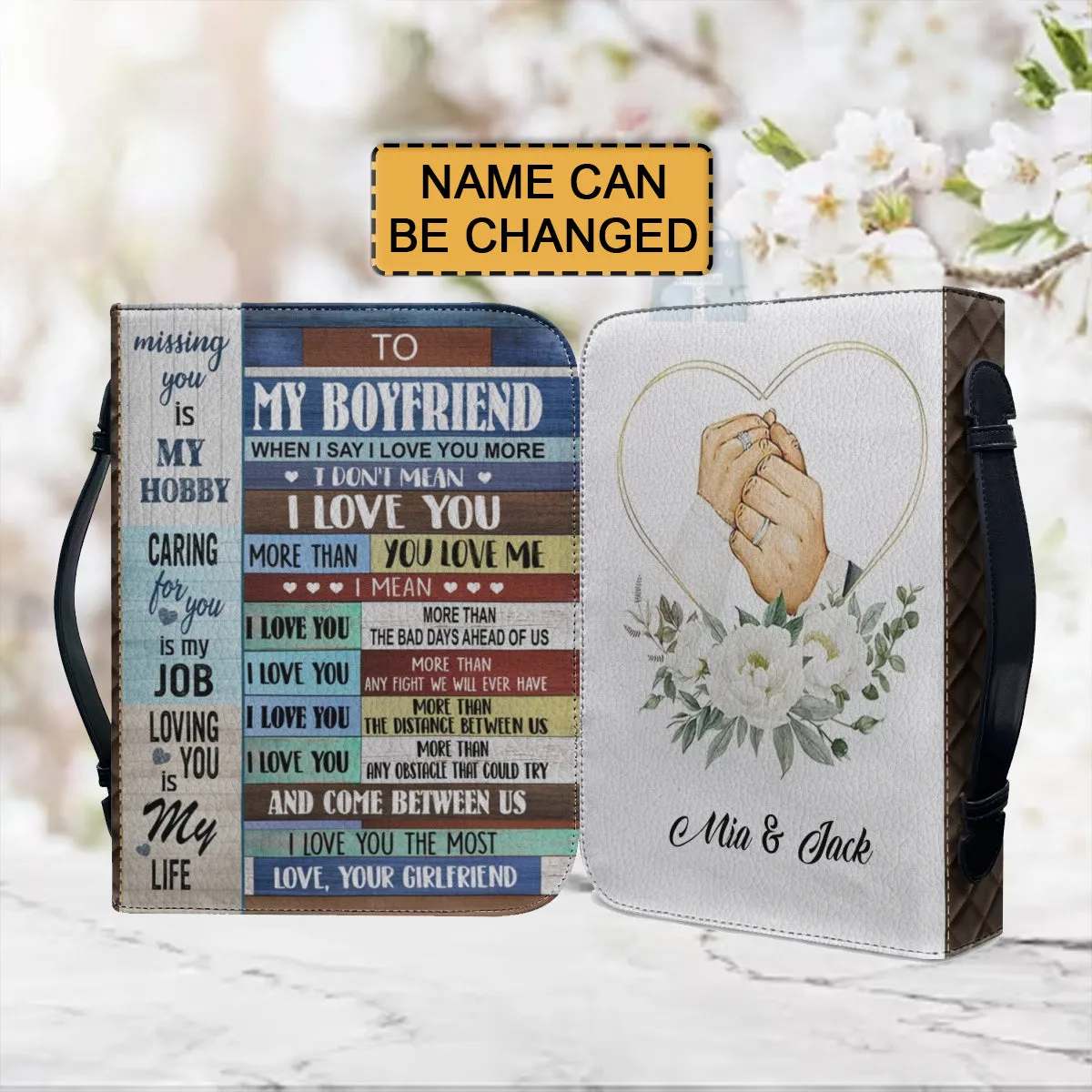 Christianartbag Bible Cover, To My Boyfriend Bible Cover, Personalized Bible Cover, Gift For Boyfriend, Christian Gifts, CAB08081223.