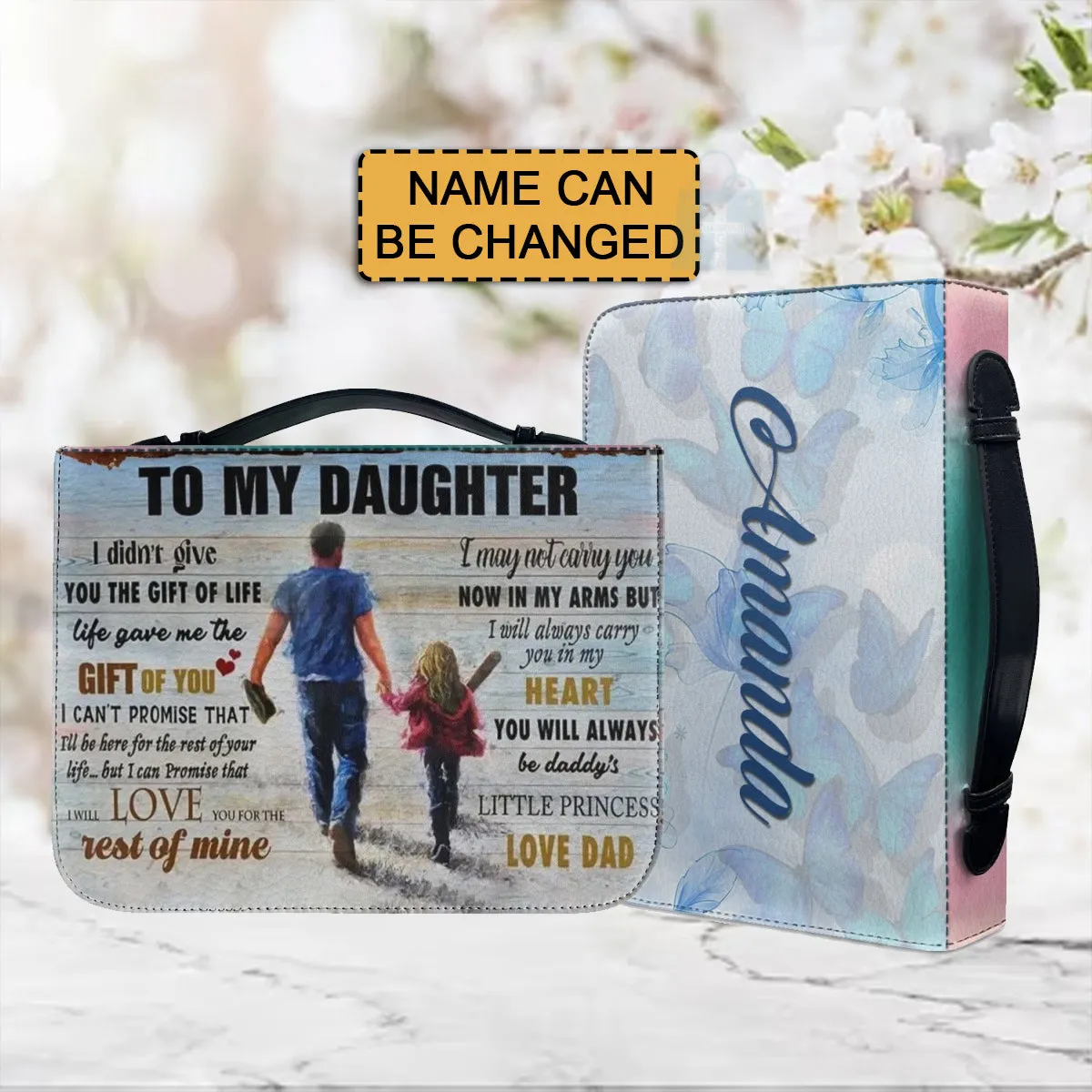 Christianartbag Bible Cover, To My Daughter From Dad Bible Cover, Personalized Bible Cover, Art Design Bible Cover, Christian Gifts, CAB06071223.