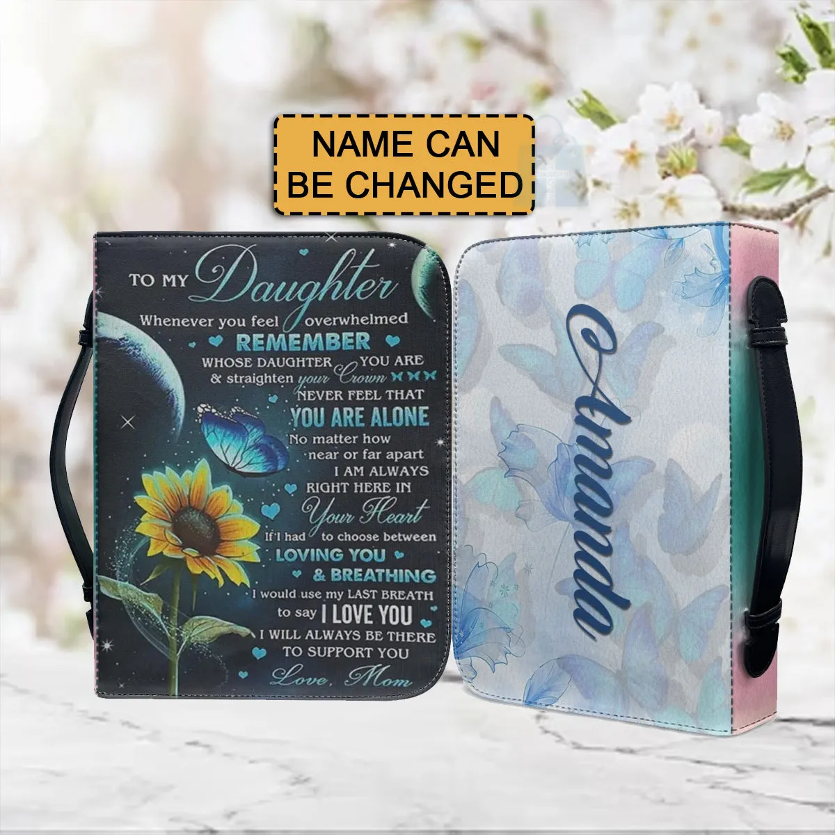 Christianartbag Bible Cover, To My Daughter From Mom Bible Cover, Personalized Bible Cover, Art Design Bible Cover, Christian Gifts, CAB05071223.