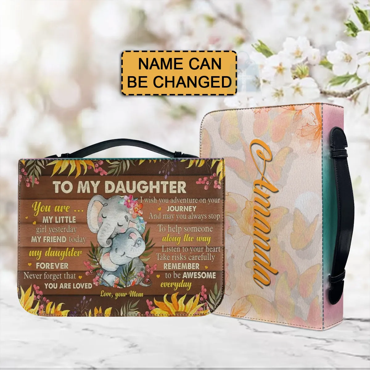 Christianartbag Bible Cover, To My Daughter From Mom Bible Cover, Personalized Bible Cover, Art Design Bible Cover, Christian Gifts, CAB19071223.