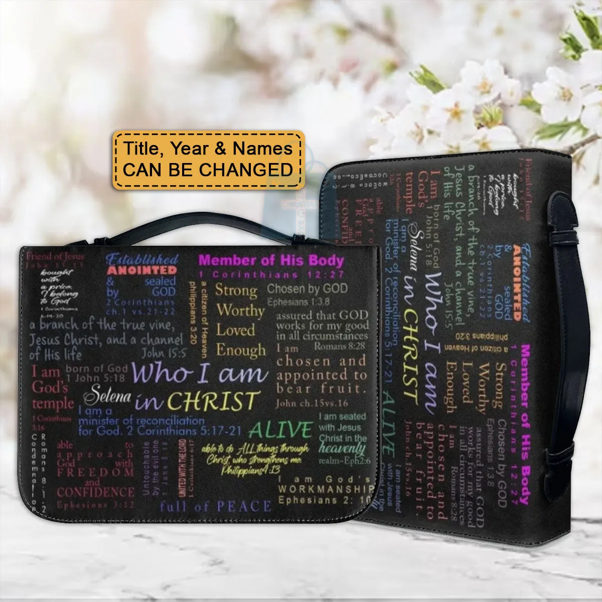 Christianartbag Bible Cover, Who I Am In Christ Bible Cover, Personalized Bible Cover, Mom Bible Cover, Mother Days Gifts, CAB221223.