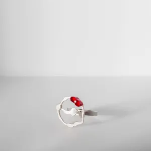 Cluster Seaweed Ring in Brushed Silver
