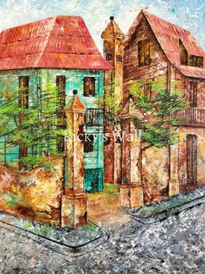 Colonial House in Jacmel, Haiti - 23.3 x 19.4 by Walgens Celeus
