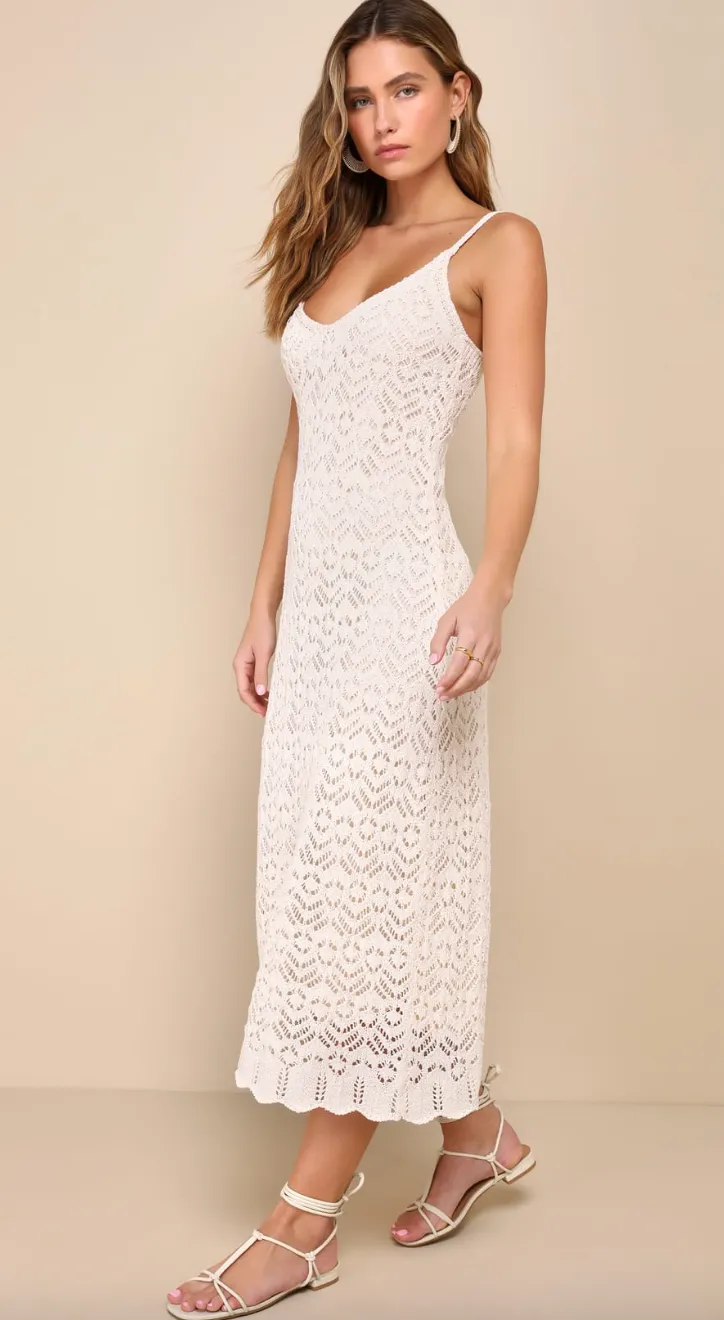 Crochet Sleeveless Dress (Mini /Midi)