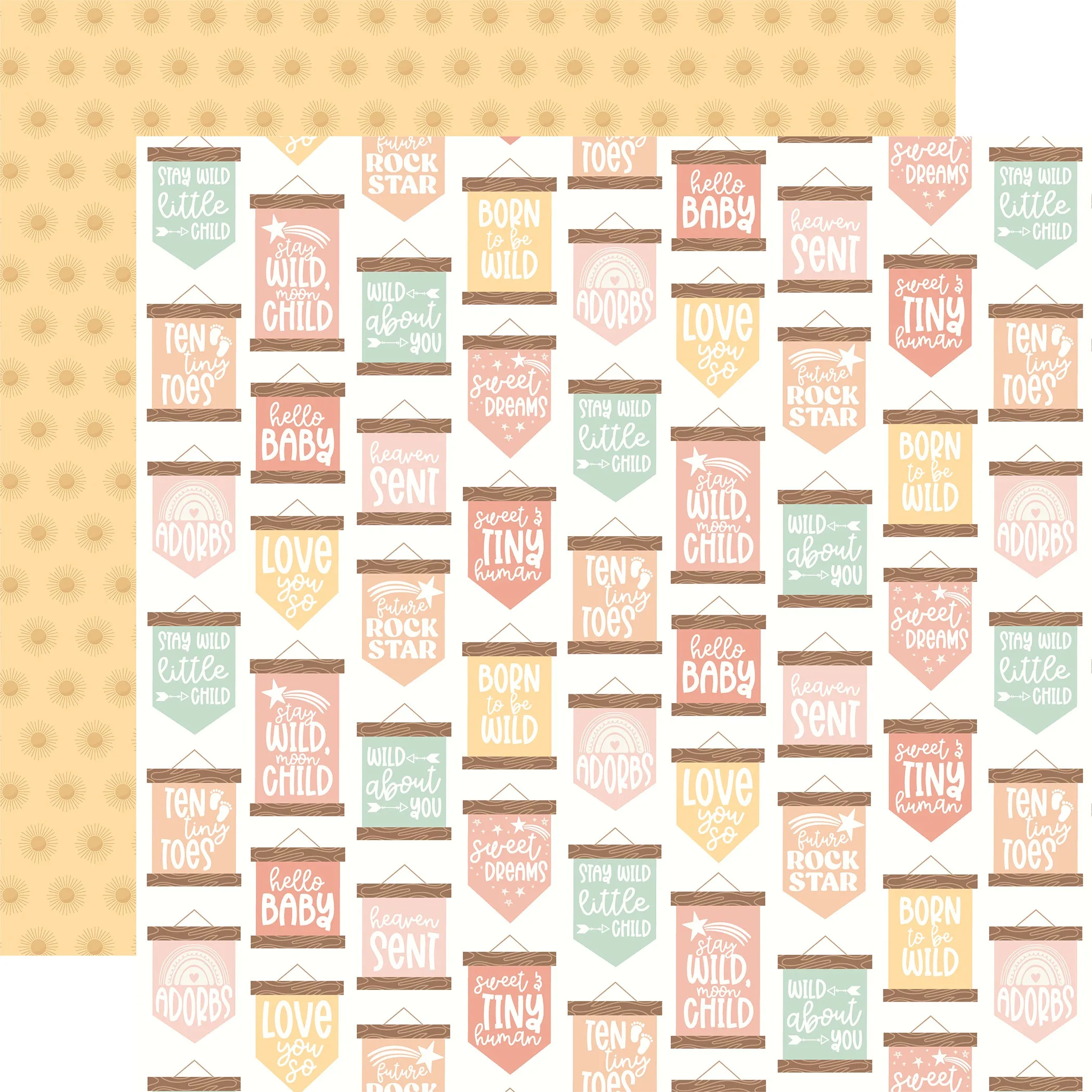Echo Park - Our Baby Girl - 12x12 Single Sheet / Precious Phrases