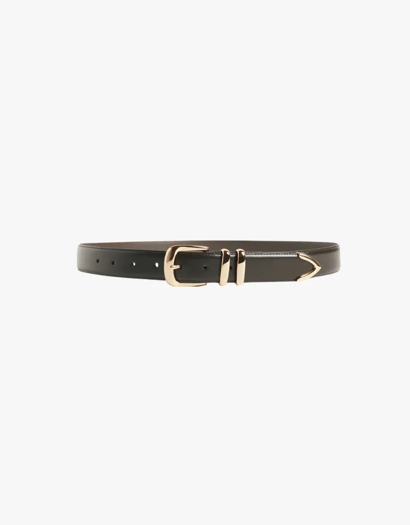Favorite Daughter The Jordan Belt in Dark Brown & Gold