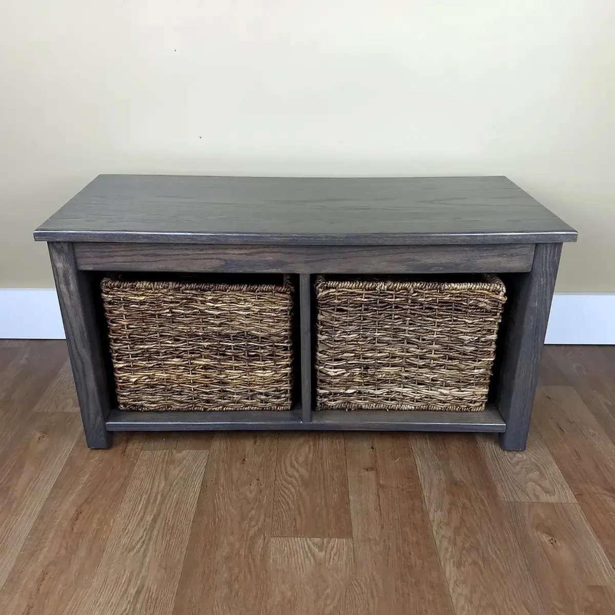 Gray Entryway Cubby Bench