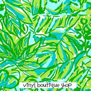 Green Parrot Lilly Inspired Printed Patterned Craft Vinyl