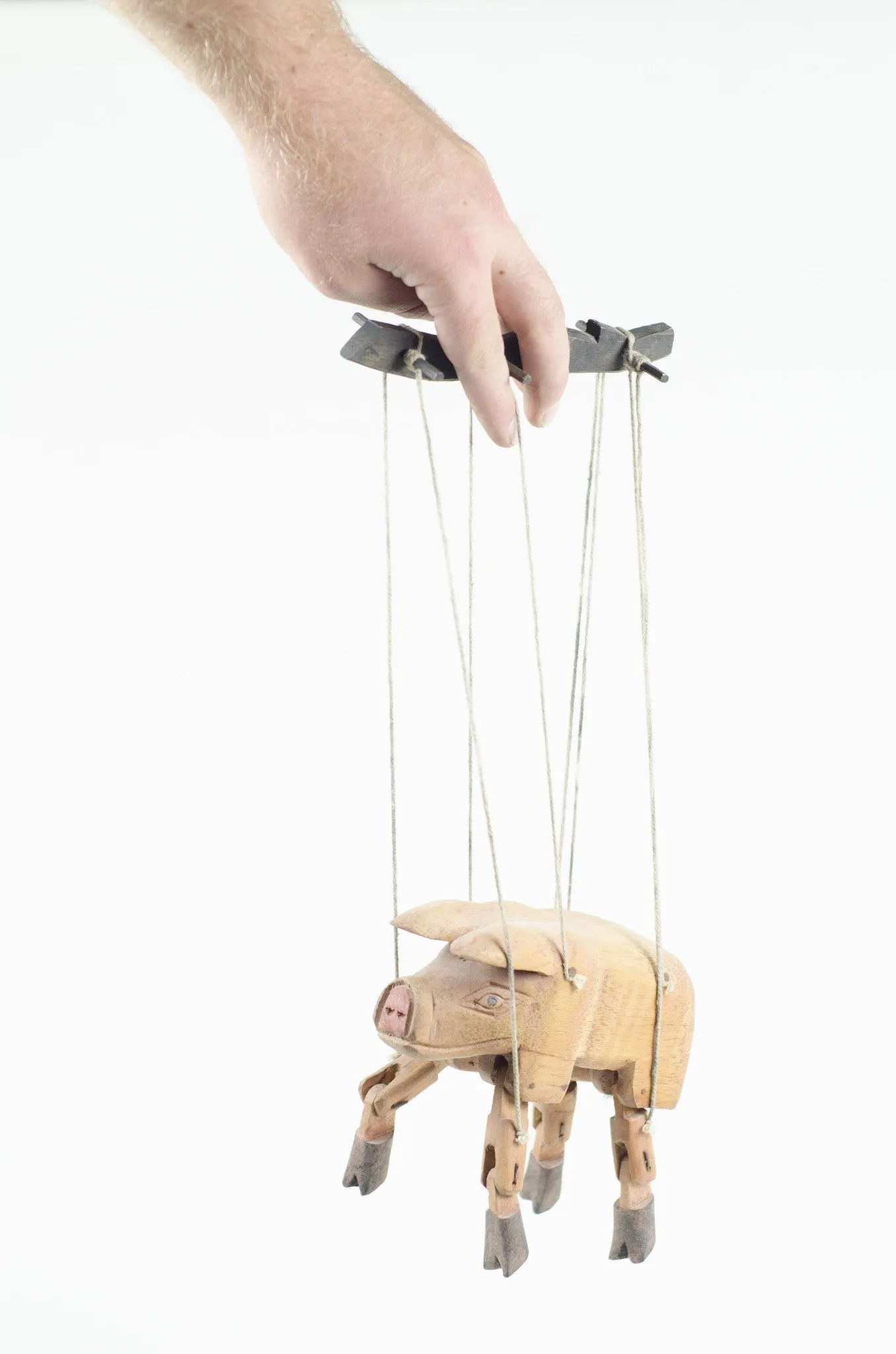 Hand Carved German Pig Puppet