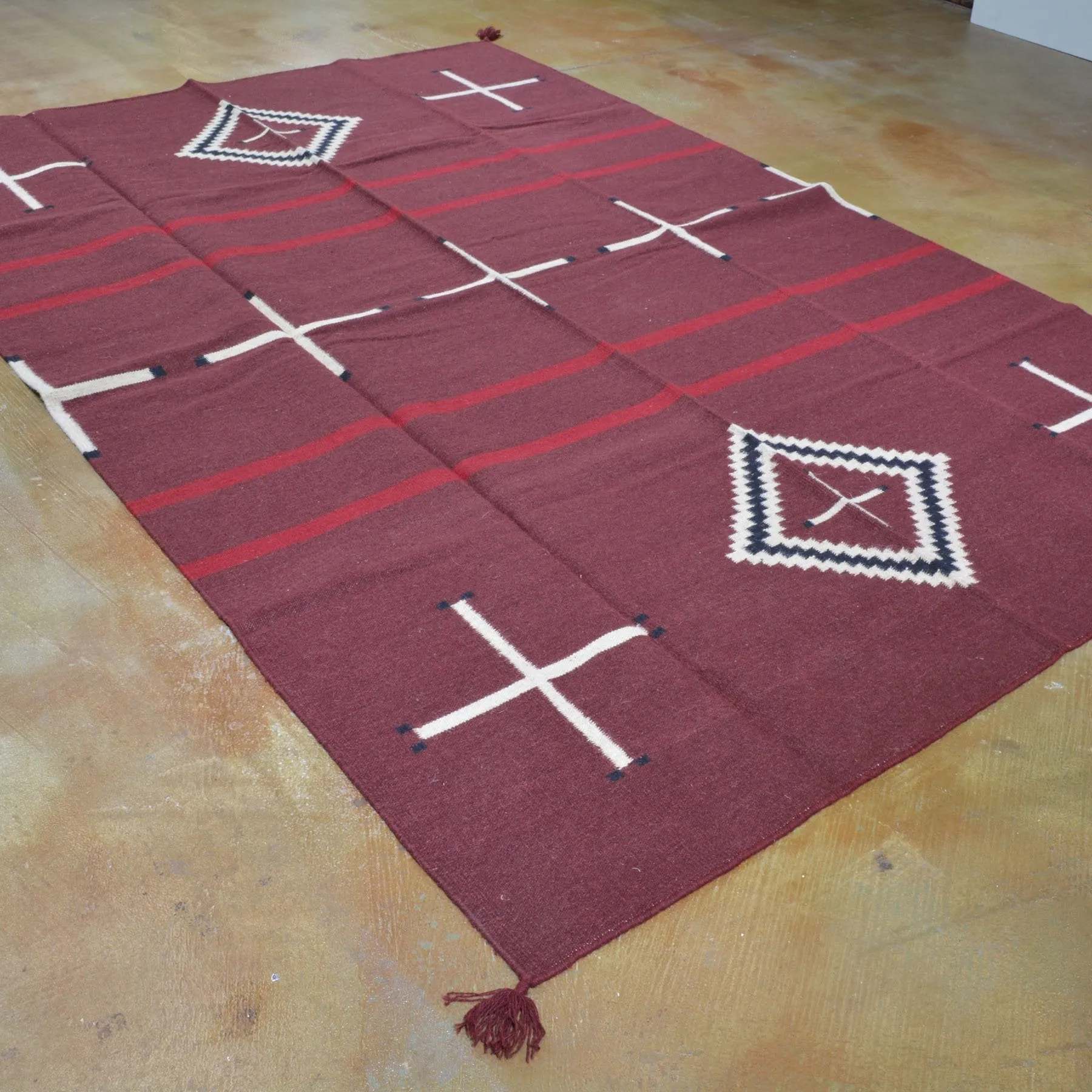 Hand-Woven Southwestern Design Reversible Handmade Wool Rug (Size 6.0 X 9.0) Brrsf-1524