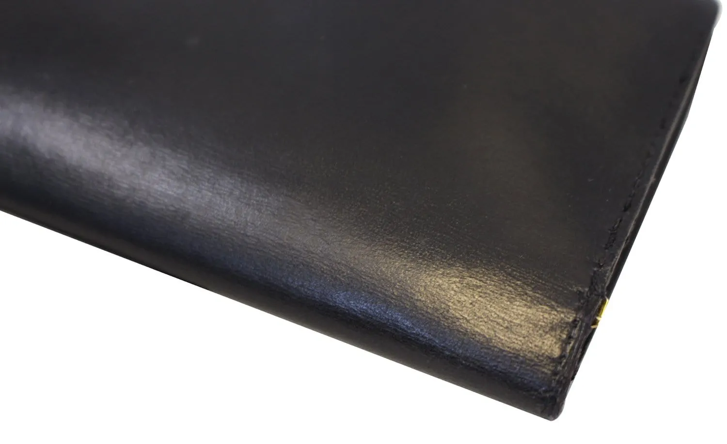 HERMES Bearn Leather Black Long Bifold Wallet