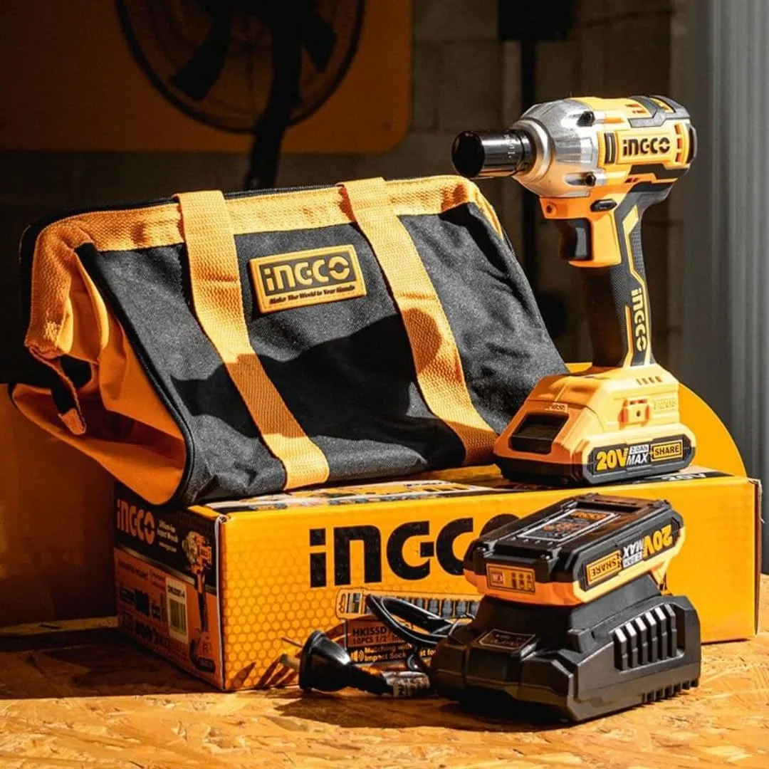 Ingco Lithium-Ion Cordless Impact Wrench - CIWLI2001