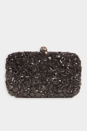 Jeweled Clutch in Black
