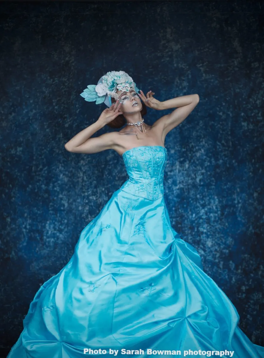 Kate Abstract Blue Backdrop Texture Portrait Retro Background old master Backdrops