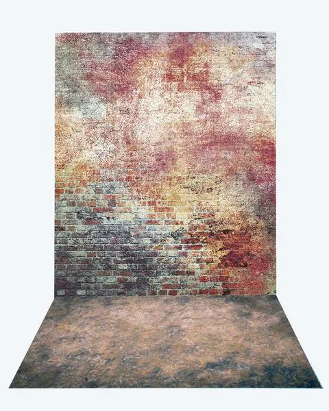 Kate Retro Brick backdrop   texture stone floor mat