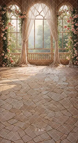 Kate Sweep Spring Flowers Curtain Window Backdrop Designed by Chain Photography