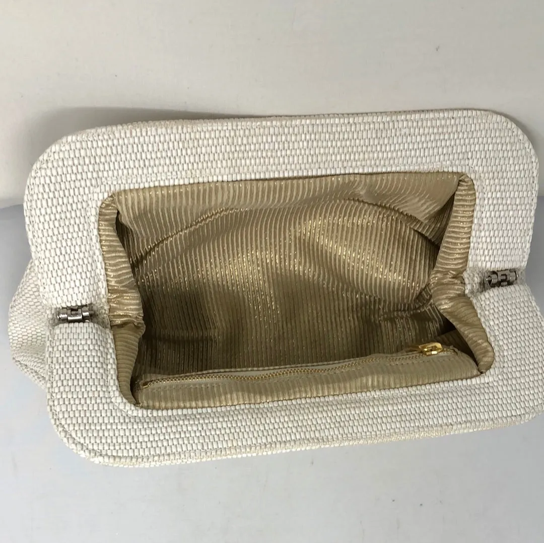 Lauren Merkin White Fabric Clutch