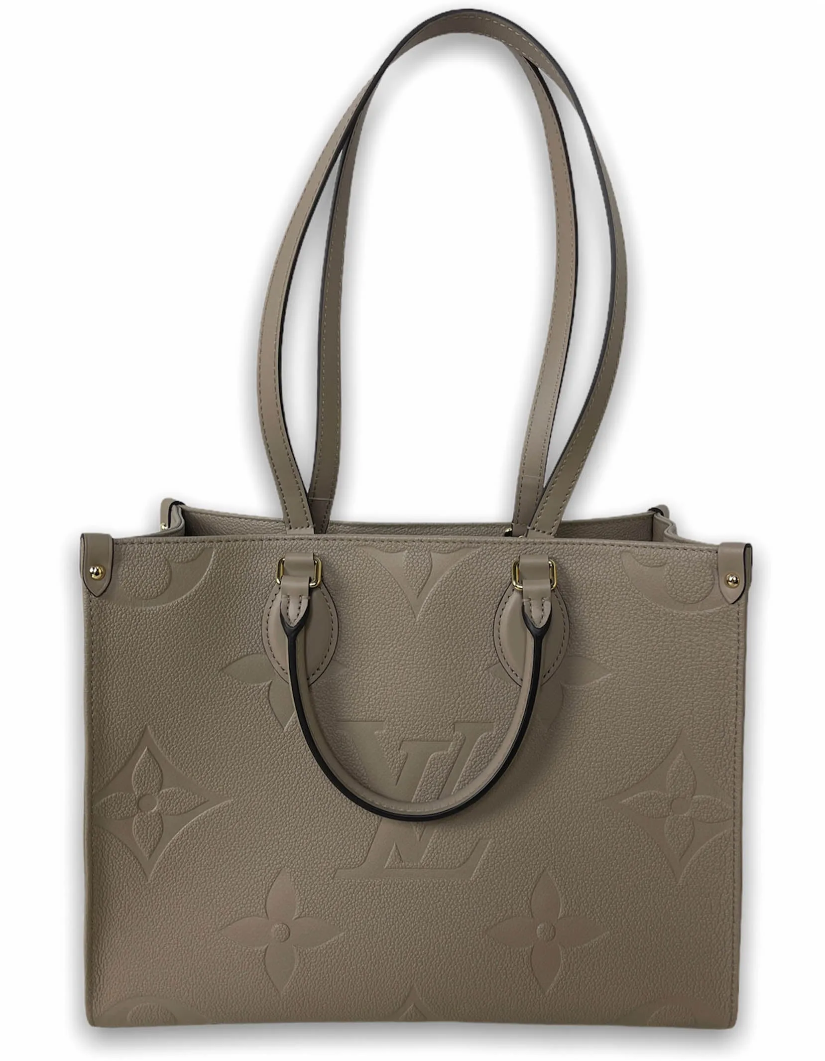 Louis Vuitton Beige Tourterelle Monogram Empreinte Onthego MM Tote Bag