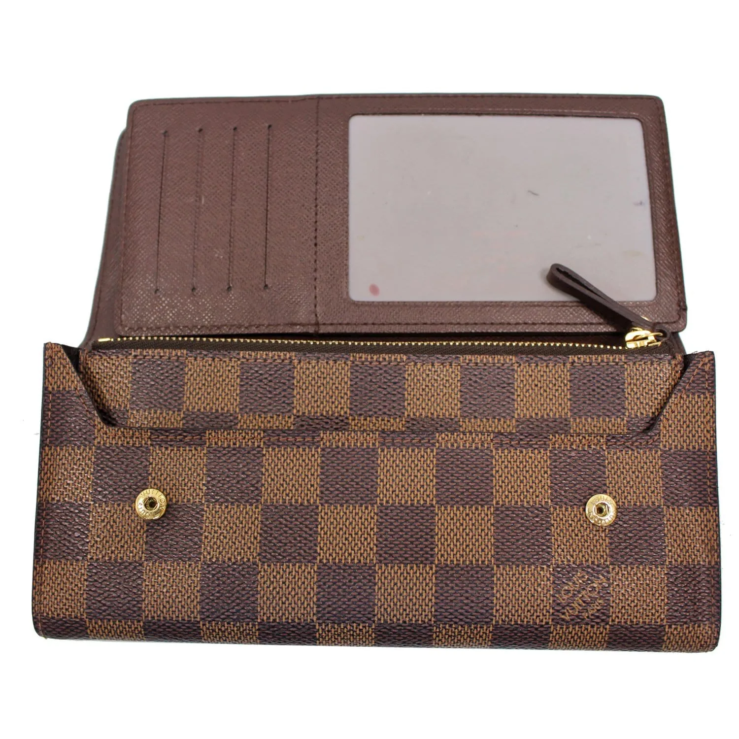 LOUIS VUITTON Modulable Damier Ebene Portefeuille Long Wallet Brown