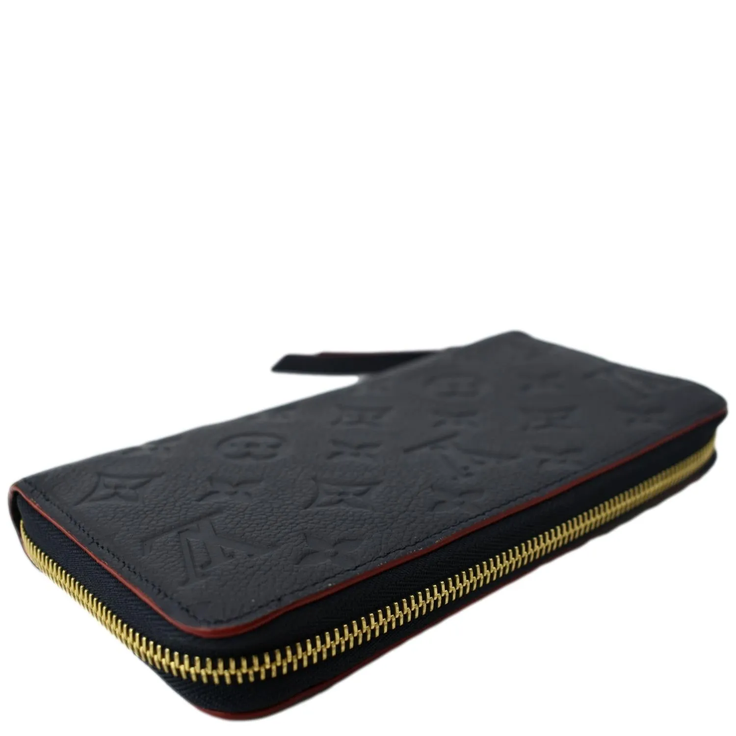LOUIS VUITTON Monogram Empreinte Leather Zippy Wallet Navy Blue