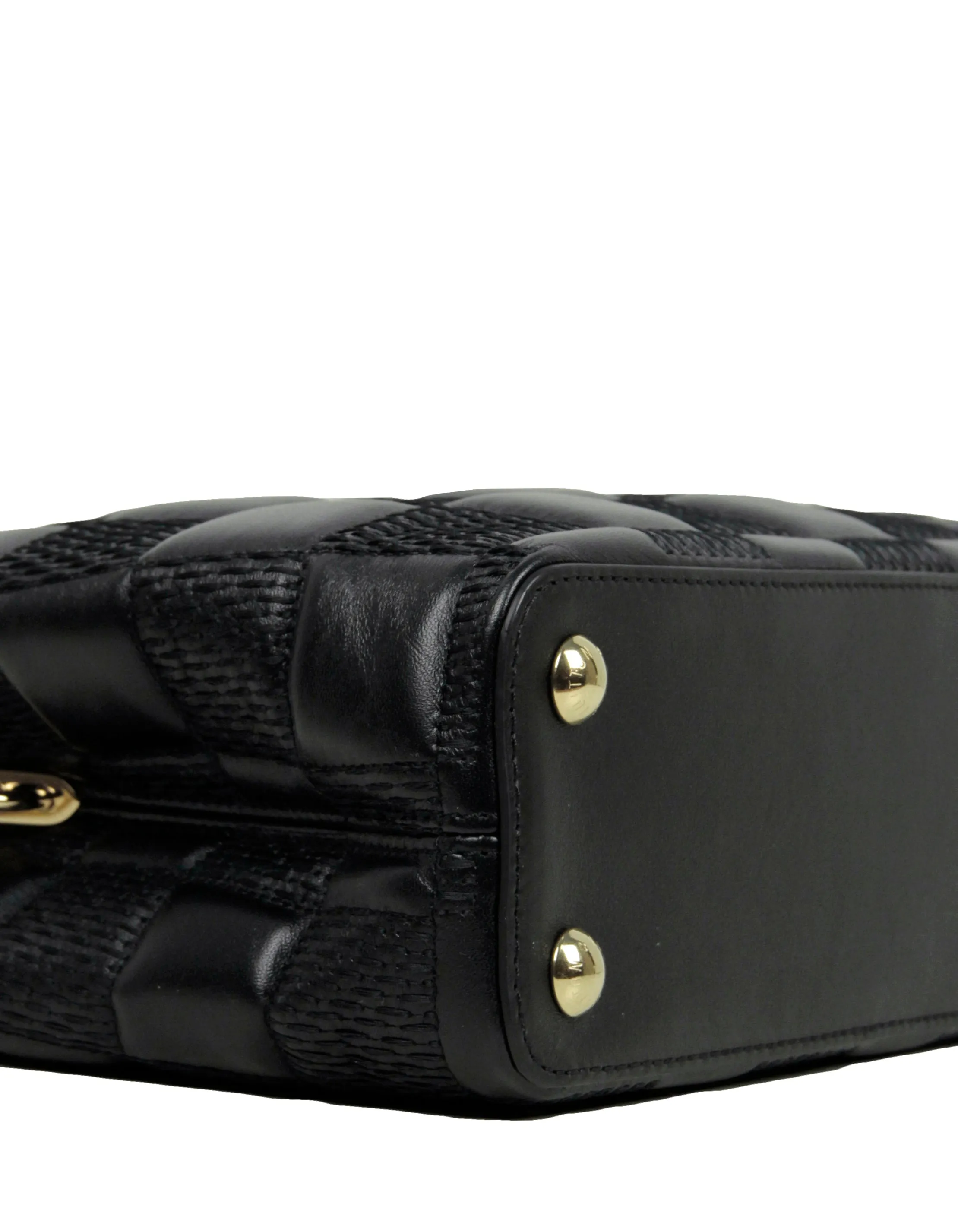 Louis Vuitton NEW Black Lambskin Leather Quilted Capucines BB Bag
