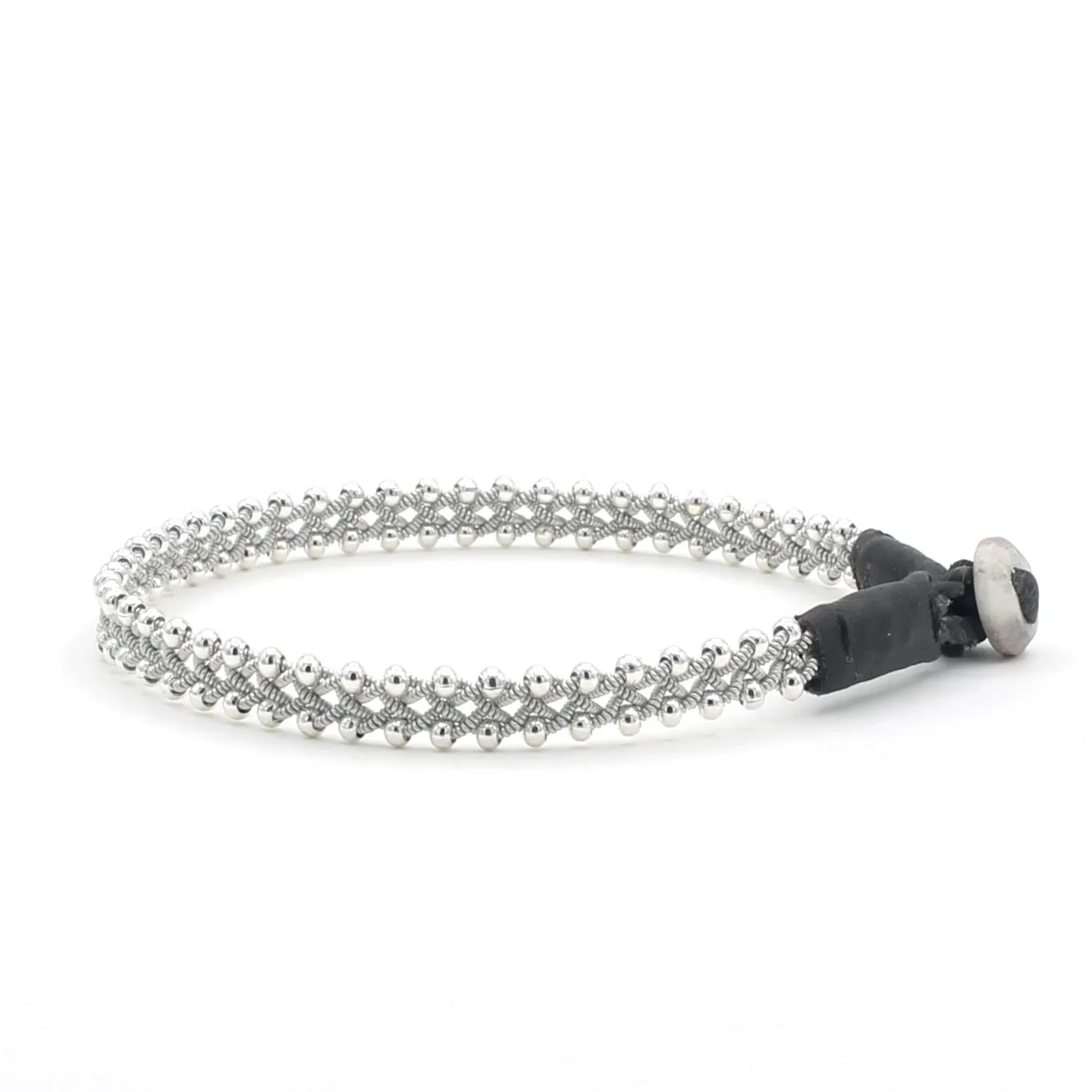 Lucia Narrow Braid with Silver Beads