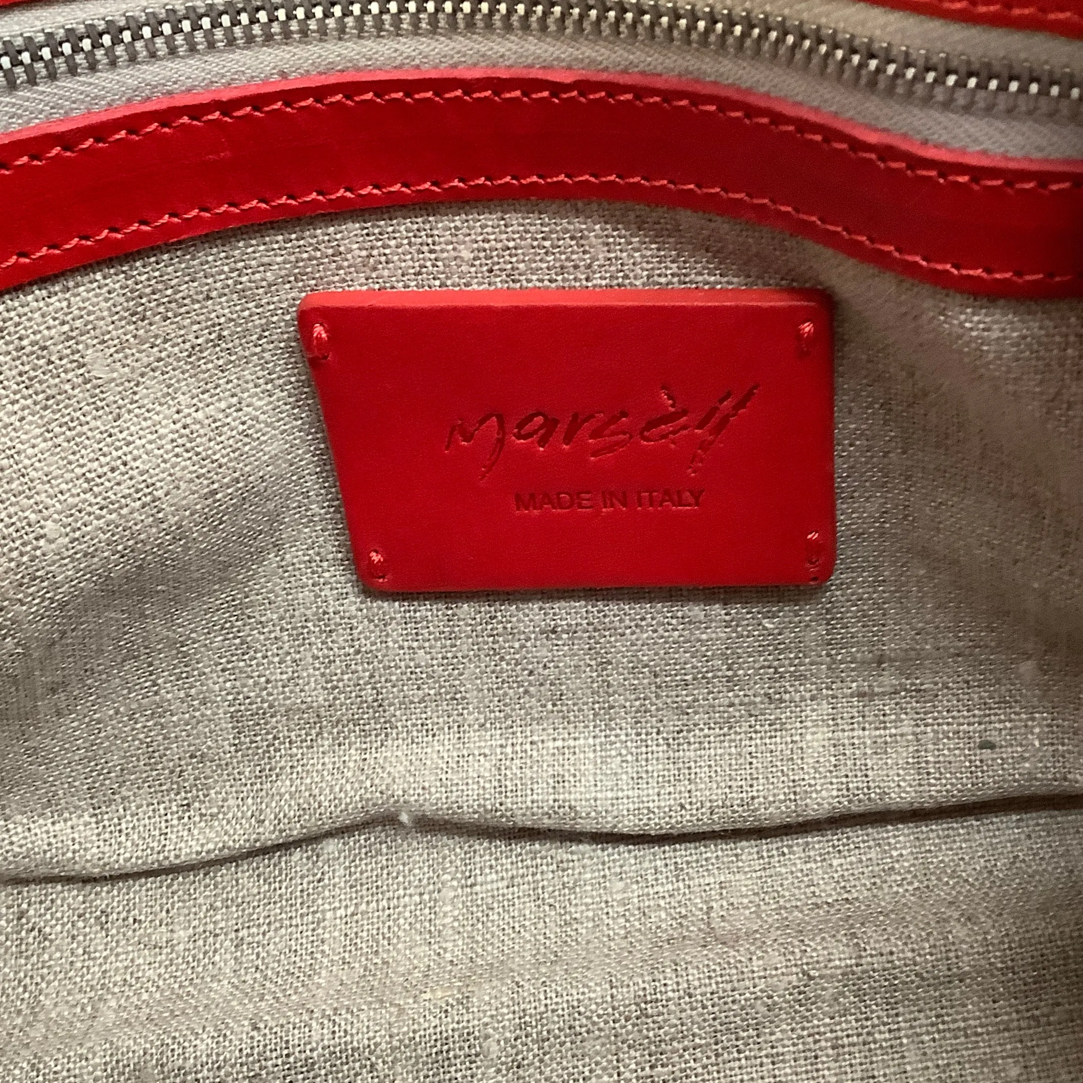 Marsell Red Leather Mini Horizon Bag