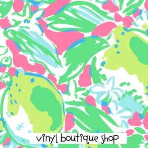 Pink Lemonade Lilly Inspired Printed Patterned Craft Vinyl