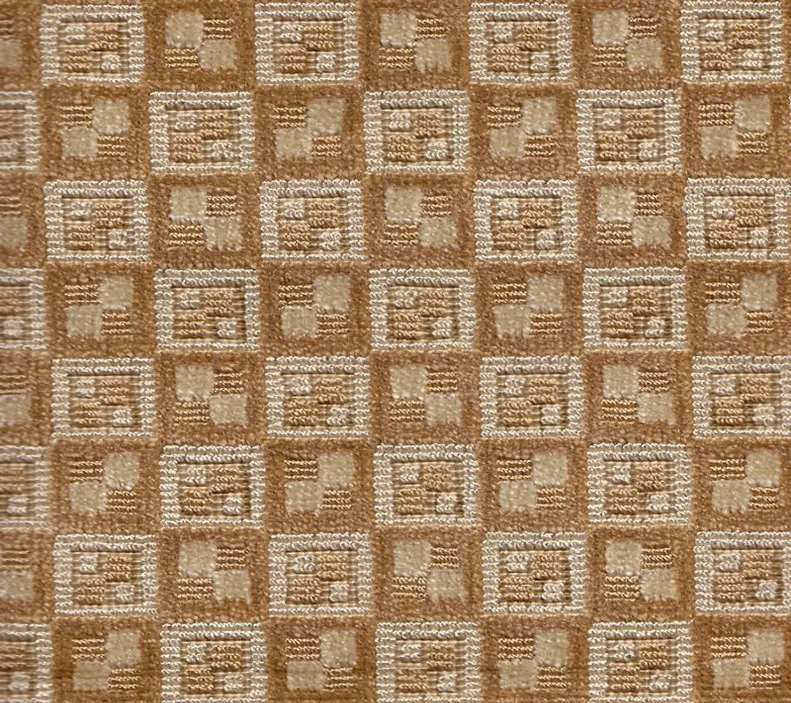 Quadrille Woven Fabric: Chequers - Beige; 100% Viscose, Imported from Belgium