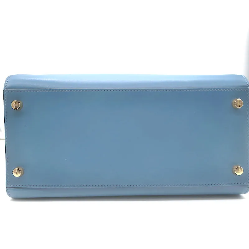 Ralph Lauren Collection RL50 Medium Tote Blue Leather Crossbody Bag