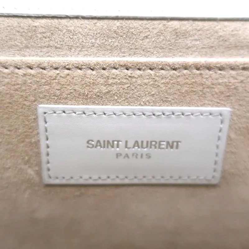 Saint Laurent Lutetia Clutch Off-White Studded Leather Flap Bag