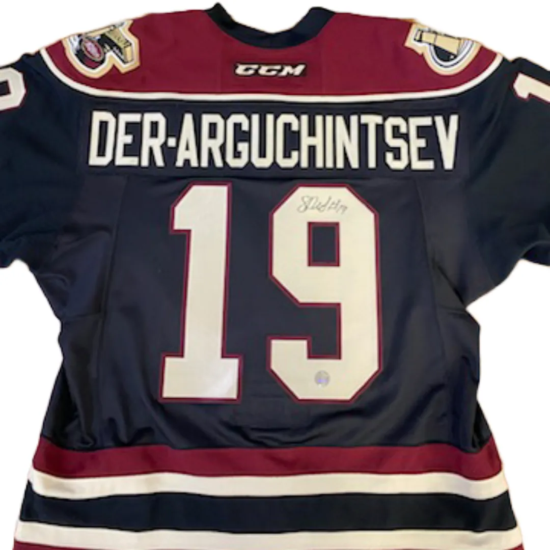 Semyon Der-Arguchintsev game worn & autographed Black Petes jersey