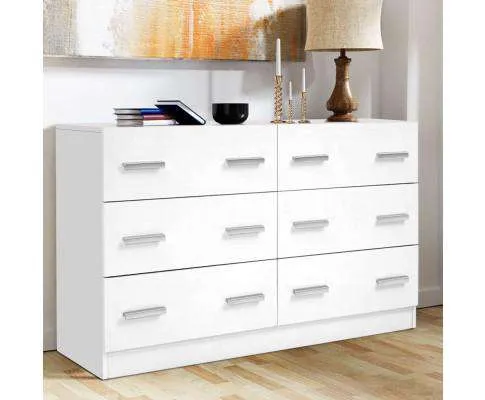Six Chest of Drawers - Sleek White