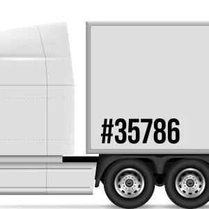 Trailer Box Number Decal Sticker Lettering, 2 Pack