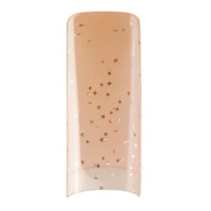 Transparent Glitter Peach 100tips