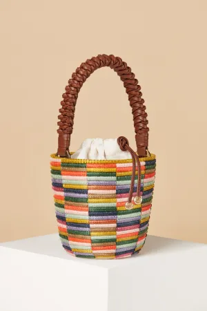 Woven Handle Lunchpail / Rainbow Check